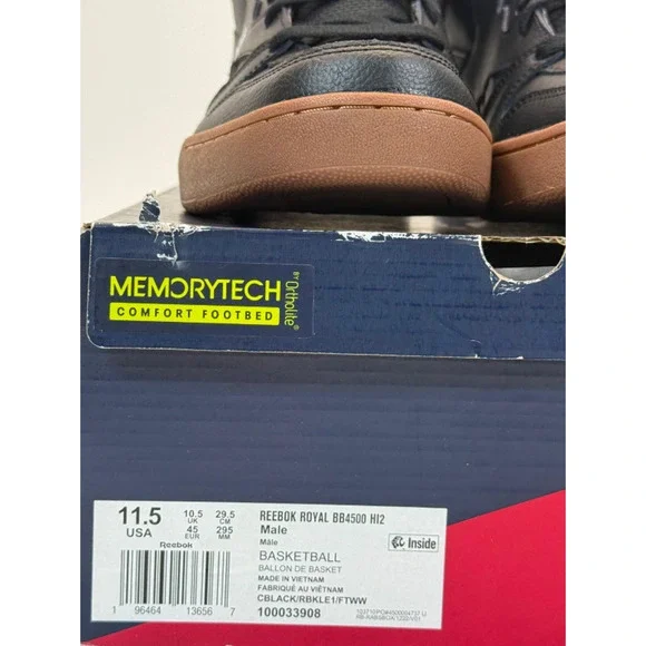 Reebok Men's Royal BB4500 HI-2 Sneaker Black/Brown Size 11.5 - Picture 7 of 7